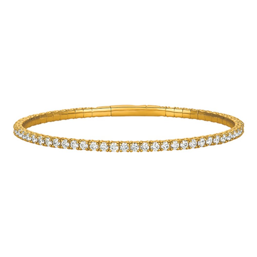 2.00 Carat Natural Diamond Flexible Bracelet G SI 14K Yellow Gold